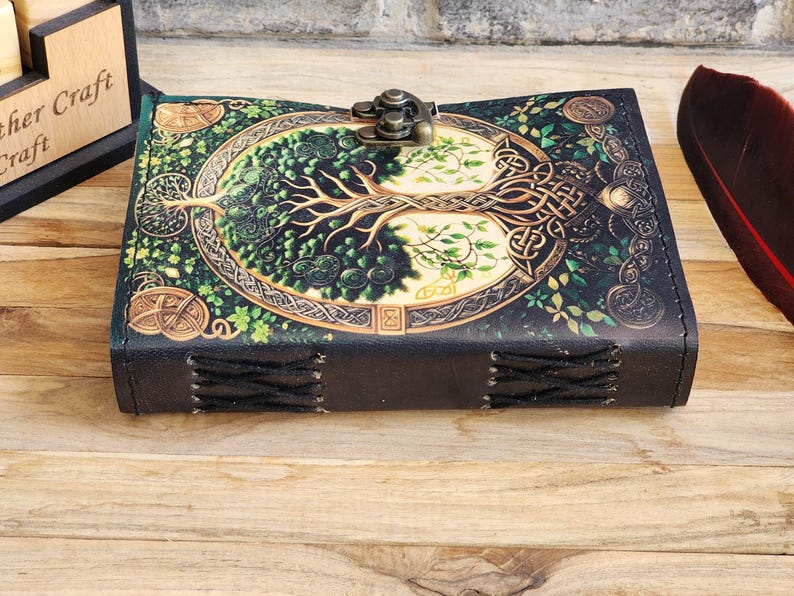 Grimoire Leather Journal for Man and Women, Handmade Tree of Life ...