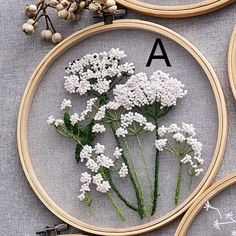 Modern Dandelion Pattern Hand Embroidery Full Kit Beginner Etsy