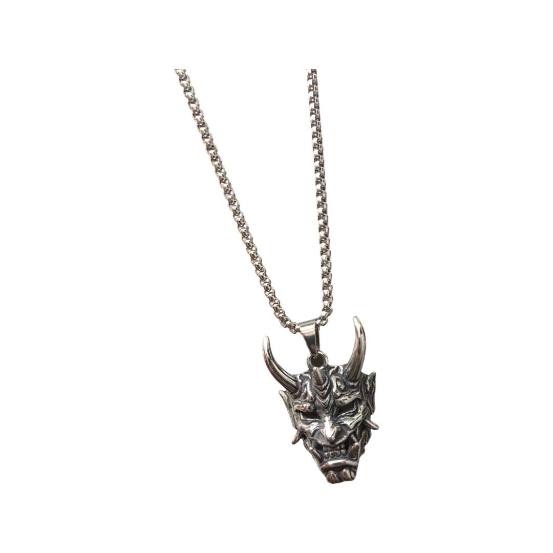 Oni Mask Pendant Necklace Goth JDM Etsy