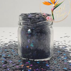 Black Holographic Mouse Head Glitter | Craft Confetti (15g or 30g)