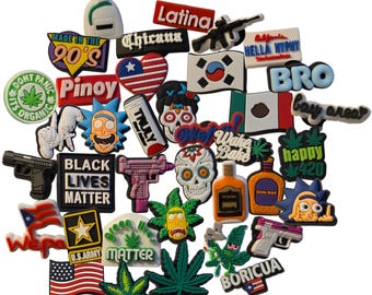 Adult Novelty Shoe Charms | Leaf-Inspired, Cultural, Funny Designs (Individual)