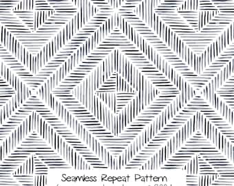 Watercolor Diamond Seamless Pattern: Geometric Design (Digital Download)