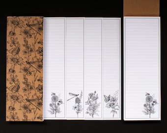 Insect & Wildflower Note Pad: Recycled Paper Shopping List