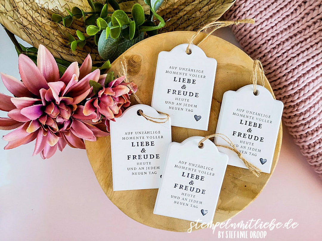 Anhänger zur Hochzeit aus Raysin Geschenkanhänger Geschenkverpackung