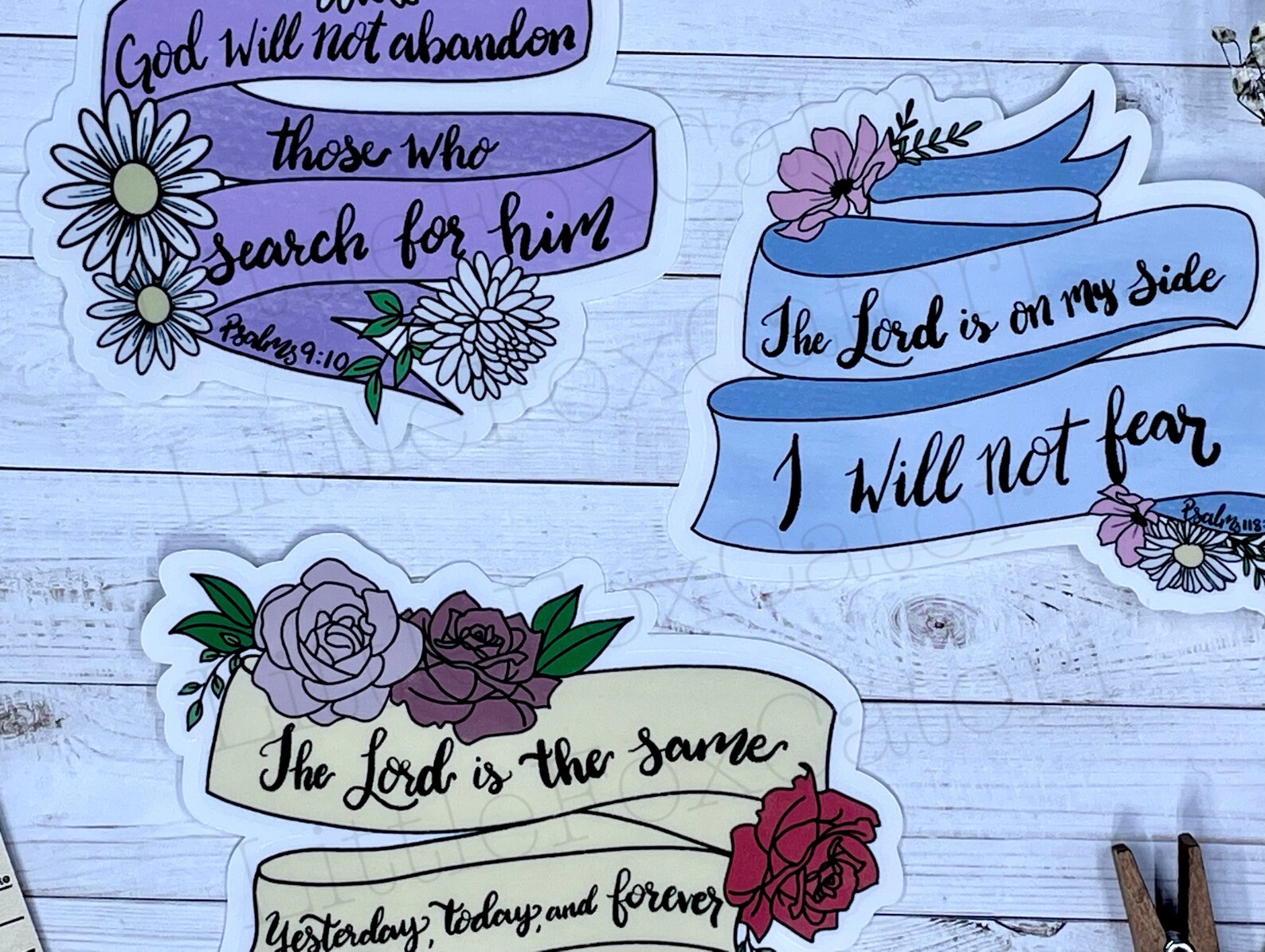 Ribbon Bible Verse Die Cut Stickers Journaling Etsy