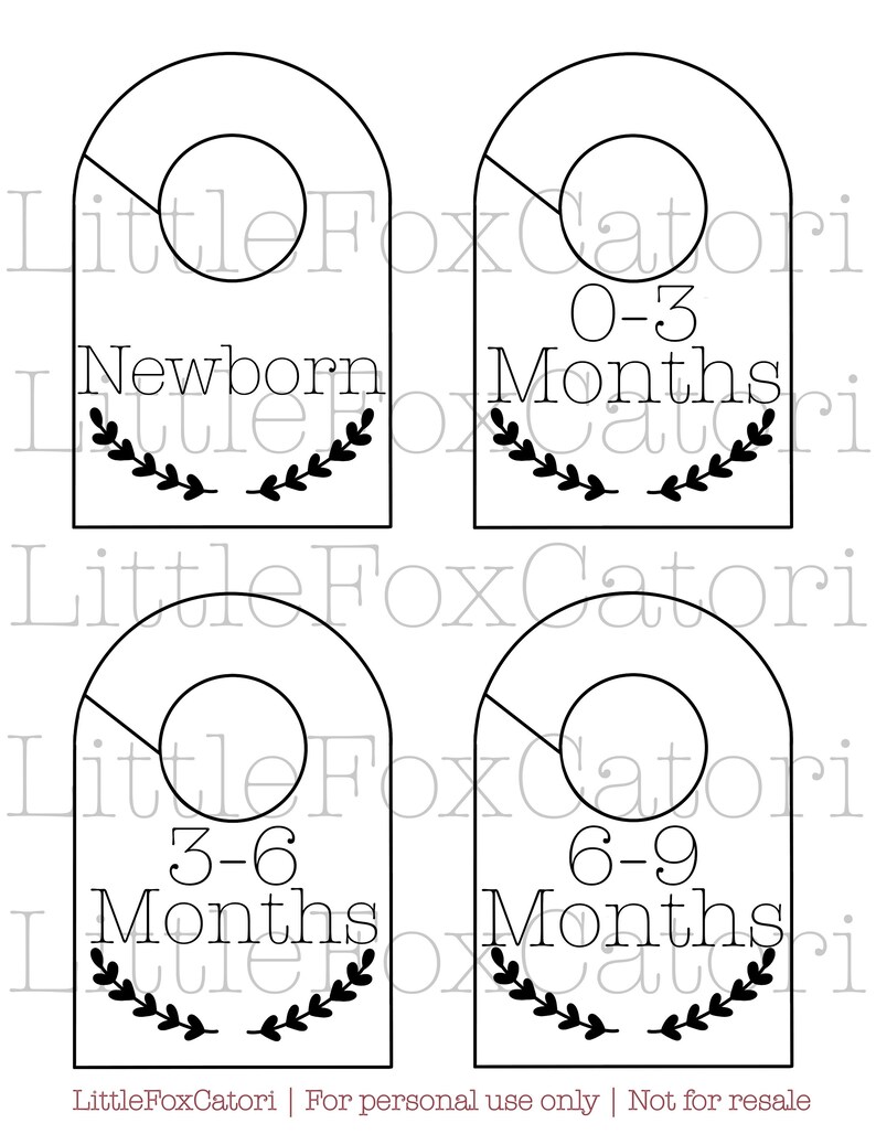 Baby Clothing Dividers Printable Digital Download Baby Hangers Etsy
