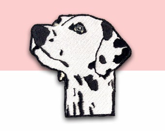Embroidered Iron On Patch Christmas Lights Dalmatian Christmas Dog