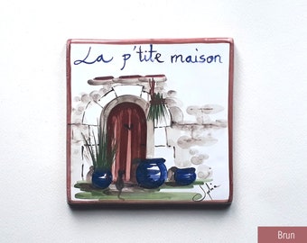 Personalized house tile, artisanal work, la p'tite maison