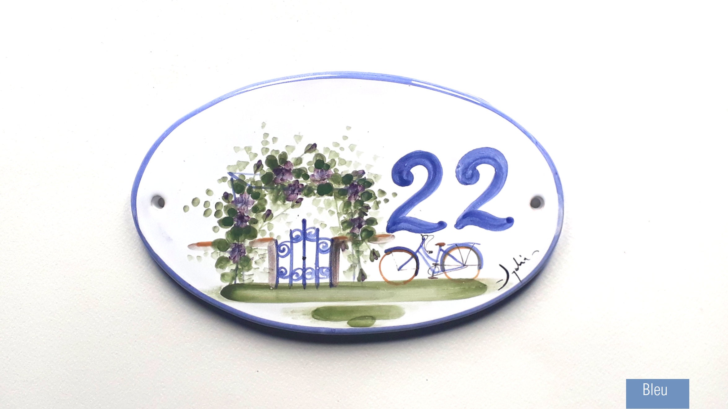 Plaque Ovale à Personnaliser en Céramique Fabriquée La Main