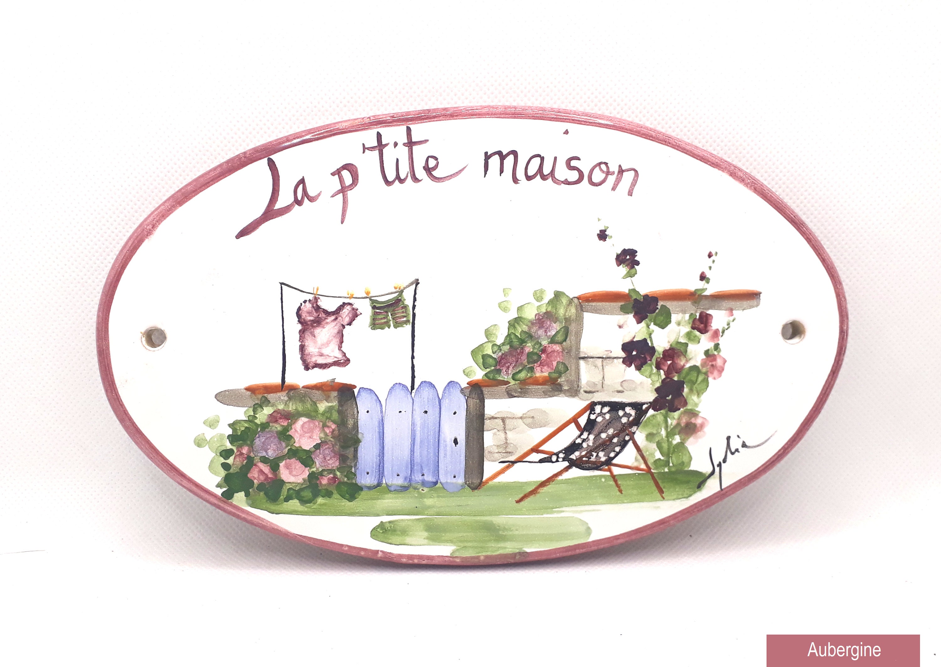 Plaque de Maison Ovale à Personnaliser Pour L'extérieur La Maison, P'tite Maison