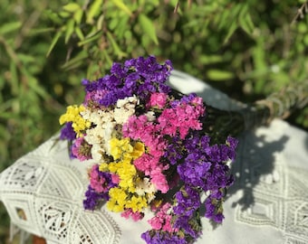 Dried Statice Flower Bunch, Wedding Decor Filler, Natural produkt