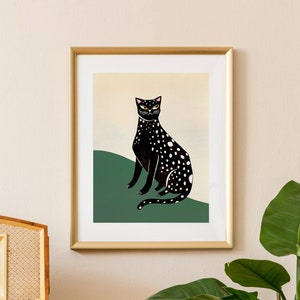 Black Leopard Cat Art Print | Cat Painting  | Wall Art | By Christine De Carvalho