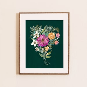 Bouquet Art Print Botanical Illustration Floral Art Wall Art By Christine De Carvalho image 1