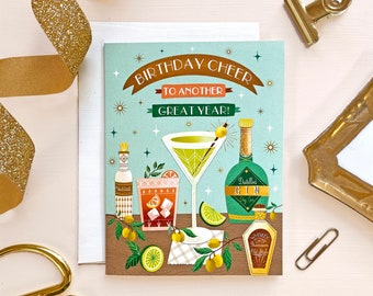 Martini Birthday Card | Stationery  | Greeting Card | By Christine De Carvalho