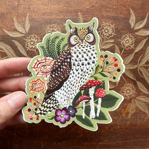 Owl Vinyl Sticker - Wildlife Sticker - Nature Sticker