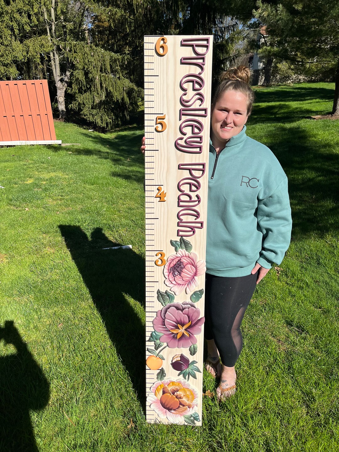 Floral Growth Chart custom Growth Chart flower Growth Chart Measuring
