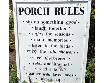 Porch Rules Sign | Porch Rules Decor | Porch Decor