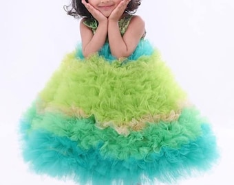 Robe de fille Tinger-Bell, Robe Tutu, Robe d’anniversaire, Robe de fille, Robe de fête filles