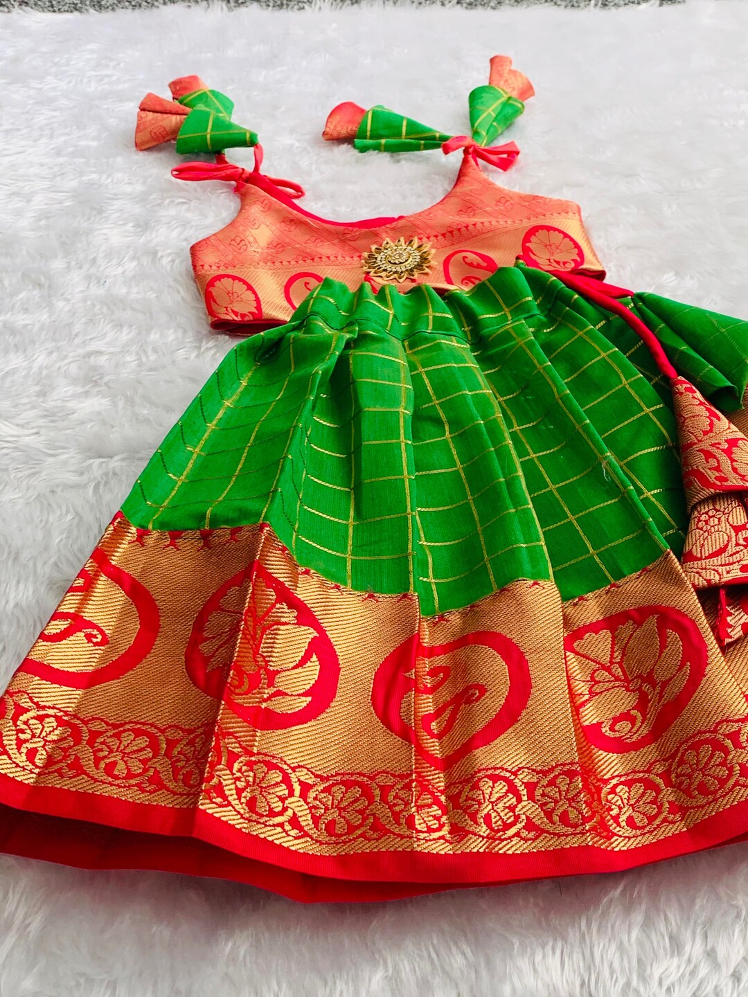 Cradle Ceremony Dress Art Silk Baby Girl Dress Birthday Etsy