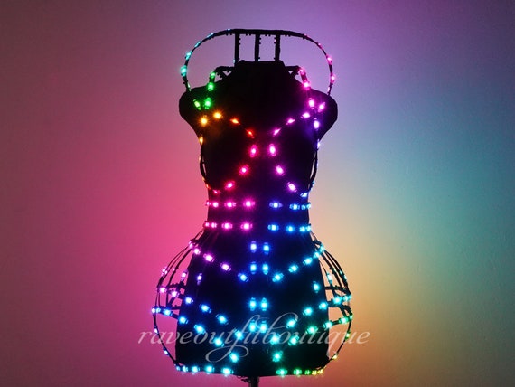 Rave outfit led light up cage dress Festival apparel Dress | Etsy