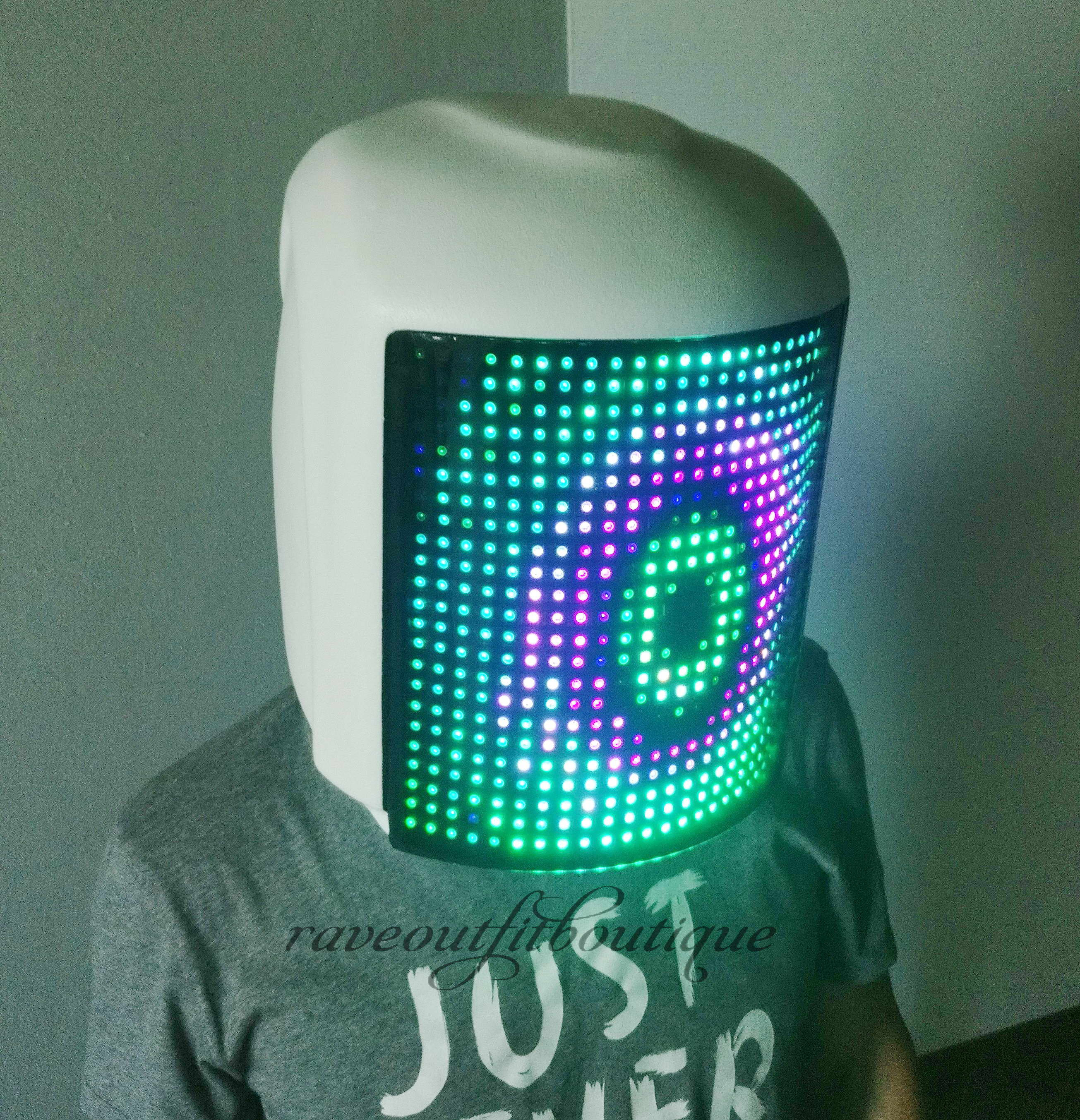 Full color LED screen Face mask Helmet with pixel light up | Etsy