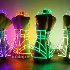 Luminous Color Dress Festival Wear Rave Outfit Dance Show Burning Man ...