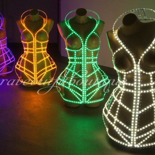 Rave LED Light up Cage Dress Outfit /pink Fashion Festival | Etsy