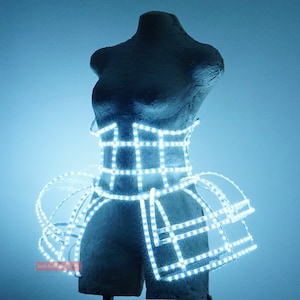 Luminous dress rave festival outfit dance show burning man