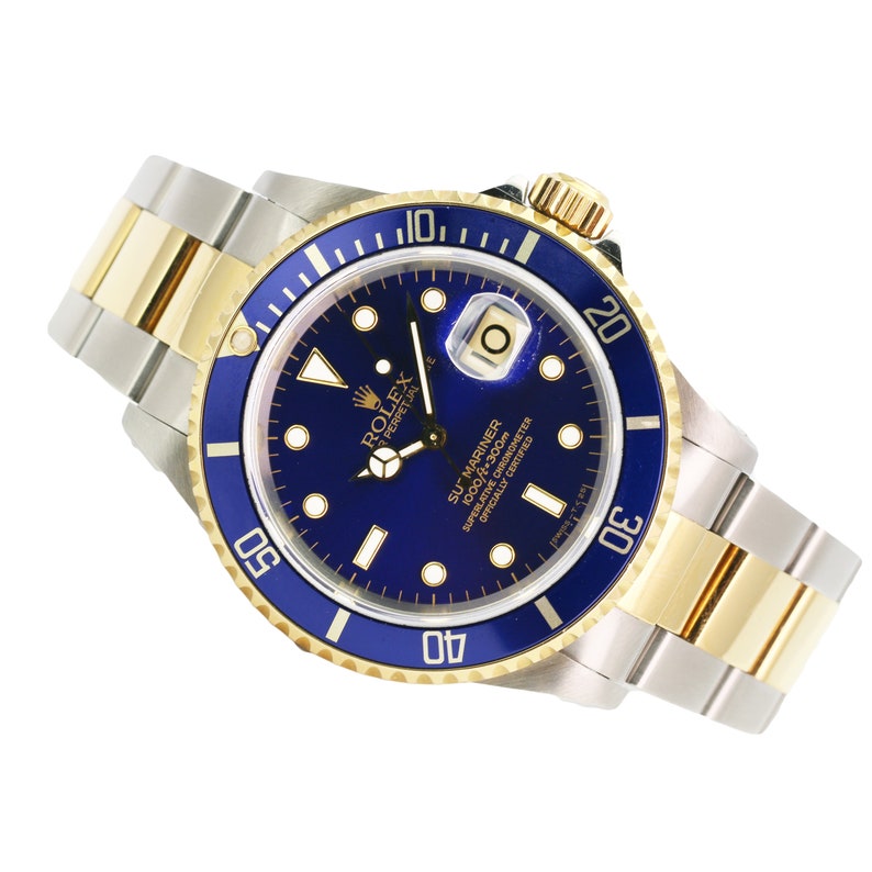 Rolex Uhr Herren Submariner 16613 18k Gelbgold und Stahl ...