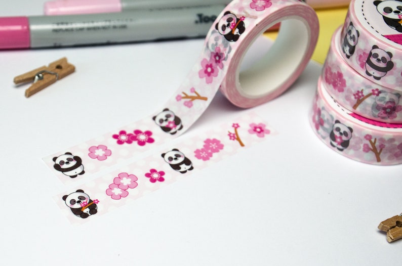 Washi Tape Panda, Sakura, Kirschblüte, Japan, Frühling, 10 m x 15 mm Bild 3