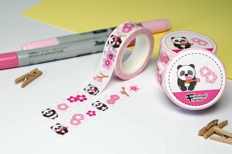 Washi Tape Panda, Sakura, Kirschblüte, Japan, Frühling, 10 m x 15 mm Bild 4