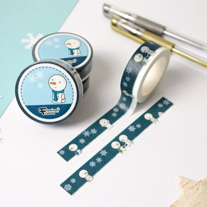 Washi Tape - Kleine Sneeuwman, Winter, Sneeuwvlokken, Kerstmis, 10 m x 15 mm