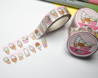 Washi Tape - Eiscreme, Sommer, Kawaii, 10 m x 15 mm