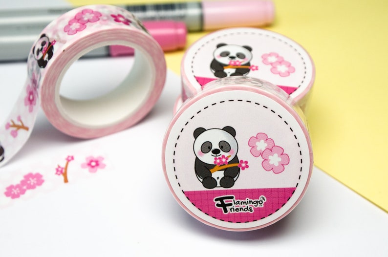 Washi Tape Panda, Sakura, Kirschblüte, Japan, Frühling, 10 m x 15 mm Bild 2