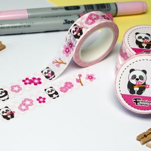 Washi Tape Panda, Sakura, Kirschblüte, Japan, Frühling, 10 m x 15 mm Bild 1