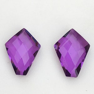 Fancy Pair of Amethyst Doublet Gemstone, 12 CTS Crystal Quartz Amethyst Doublet 16X12 MM, Quartz Gemstone, Best for Jewelry Making.