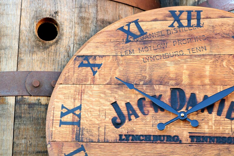 Bourbon Whiskey Barrel Wall Hanging Clocks Etsy