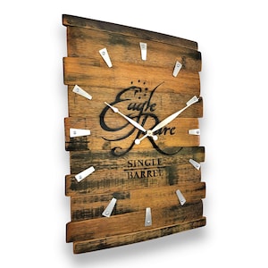 Whiskey Barrel Wall Hanging Clock - Bourbon Barrel Decor Clocks
