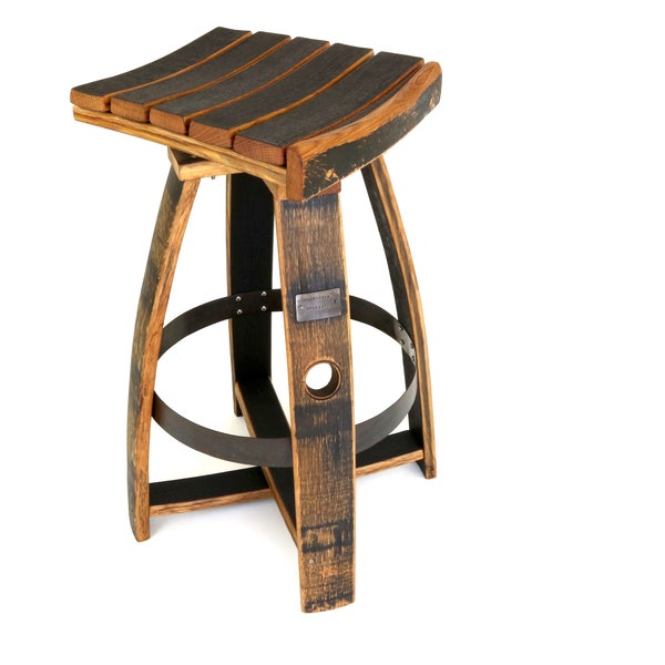 Whiskey Barrel Bar Stool With Memory Swivel | Rotating Barstools