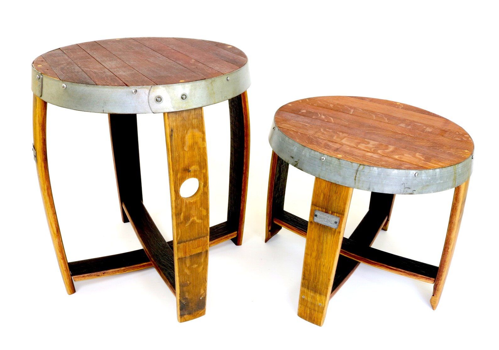 Wine Barrel Side Table Wine Barrel End Tables Repurposed Etsy