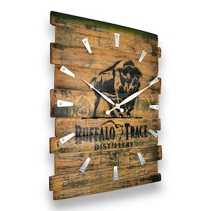 Whiskey Barrel Wall Hanging Clock - Bourbon Barrel Decor Clocks