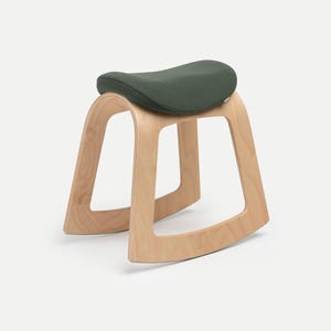 Office Chair, Desk Chair, Desk Stool, Saddle Stool, Saddle Chair, Ergonomic Chair, Office Stool, Modern Wood Chair, Ergonomic Stool - Muista Polyester (Green)