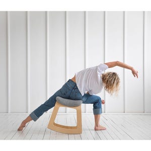 Office Chair, Desk Chair, Desk Stool, Saddle Stool, Saddle Chair, Ergonomic Chair, Office Stool, Modern Wood Chair, Ergonomic Stool - Muista image 7