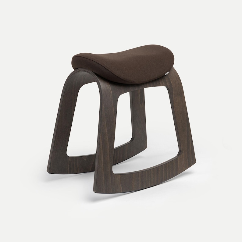 Silla de escritorio, silla de oficina, taburete de escritorio, taburete tipo silla de montar, silla ergonómica, taburete de oficina, silla moderna de madera, taburete ergonómico - Muista Chocolate Brown