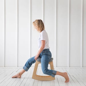 Office Chair, Desk Chair, Desk Stool, Saddle Stool, Saddle Chair, Ergonomic Chair, Office Stool, Modern Wood Chair, Ergonomic Stool - Muista image 8