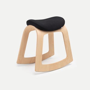 Office Chair, Desk Chair, Desk Stool, Saddle Stool, Saddle Chair, Ergonomic Chair, Office Stool, Modern Wood Chair, Ergonomic Stool - Muista Polyester (Black)
