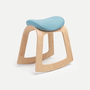 Office Chair, Desk Chair, Desk Stool, Saddle Stool, Saddle Chair, Ergonomic Chair, Office Stool, Modern Wood Chair, Ergonomic Stool - Muista Wool (Blue)