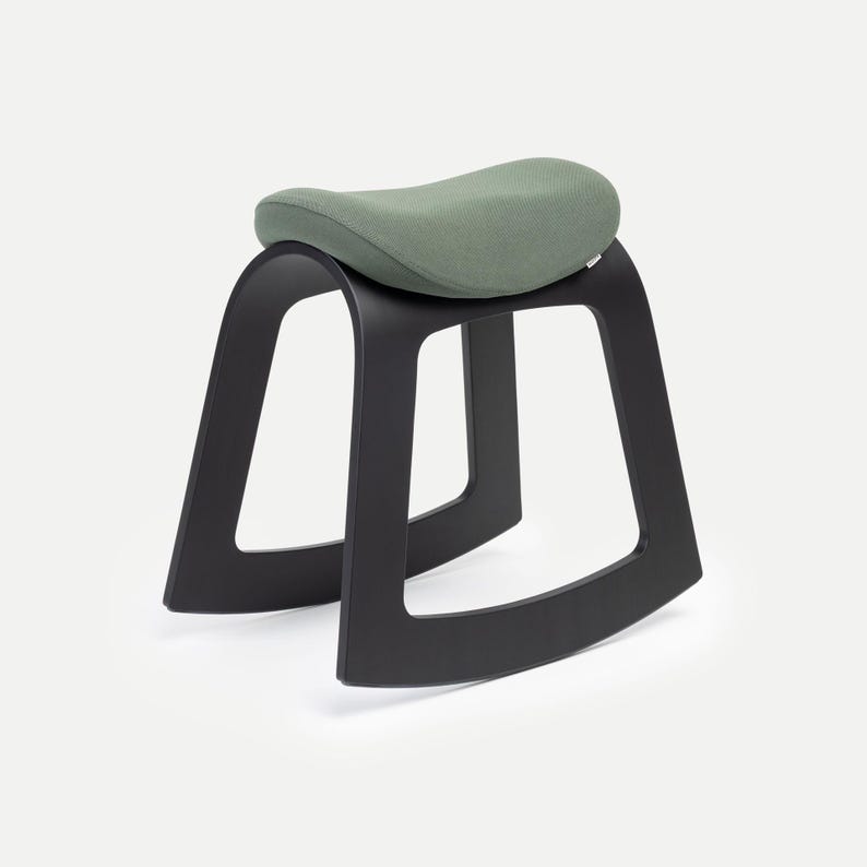 Silla de escritorio, silla de oficina, taburete de escritorio, taburete tipo silla de montar, silla ergonómica, taburete de oficina, silla moderna de madera, taburete ergonómico - Muista Polyester (Green)