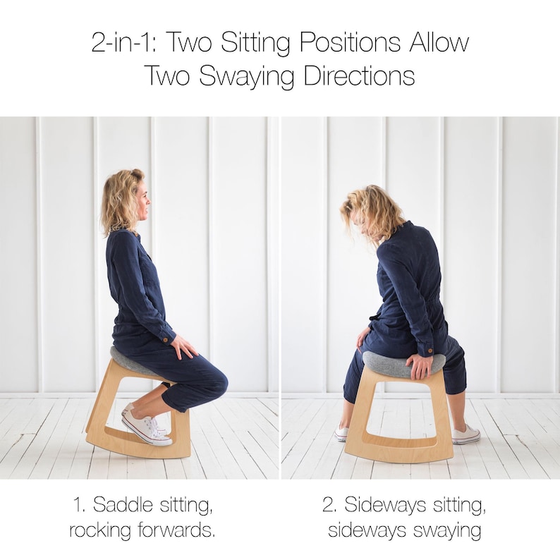 Office Chair, Desk Chair, Desk Stool, Saddle Stool, Saddle Chair, Ergonomic Chair, Office Stool, Modern Wood Chair, Ergonomic Stool - Muista image 2