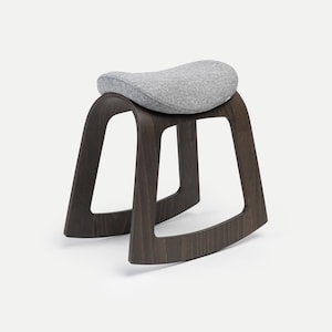 Silla de escritorio, silla de oficina, taburete de escritorio, taburete tipo silla de montar, silla ergonómica, taburete de oficina, silla moderna de madera, taburete ergonómico - Muista Chocolate Gray